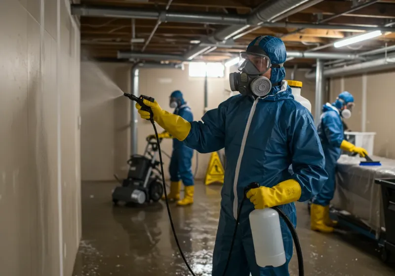 Basement Sanitization and Antimicrobial Treatment process in Brooks, ME